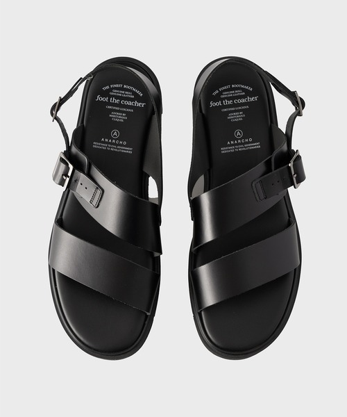 foot the coacher（フットザコーチャー） サンダル 8 ブラック メンズ