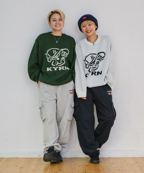 kaoyorinakami セーター ニット face jacquard knit/ フェイス