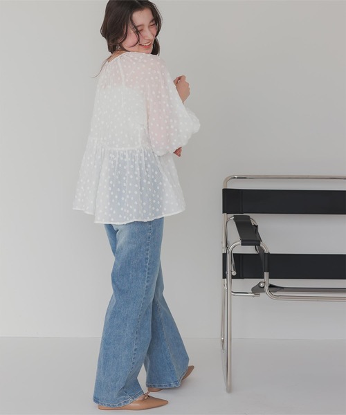 ブラウス シャツ シアージャガードWジップペプラムブラウス レディース シアージャガードダブルZIPペプラムブラウス | NEW ARRIVALS