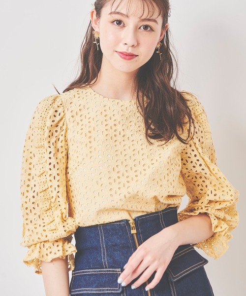 31 Sons de mode 「31 mode」 7分袖ブラウス 36 イエロー