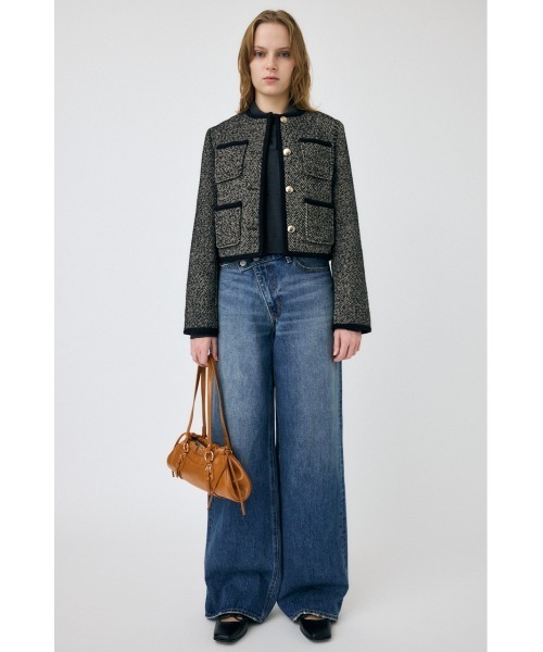 MOUSSY ジャケット ノーカラージャケット CLASSIC TWEED