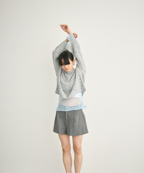 ニット セーター シアーケーブル ニット レディース JOSE MOON ニット セーター DAMAGE CABLE KNIT/ダメージケーブル