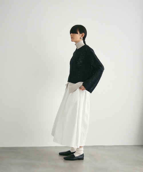 ニット セーター シアーケーブル ニット レディース ニット セーター Sheer cable knit / シアーケーブルニット