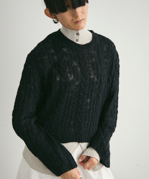 ニット セーター Sheer cable knit / シアーケーブルニット