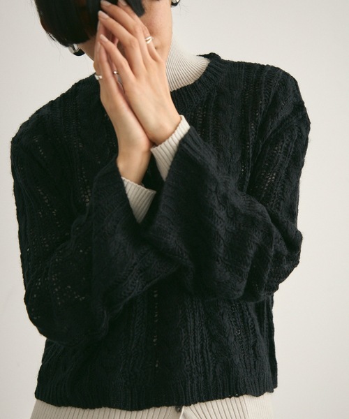 ニット セーター Sheer cable knit / シアーケーブルニット