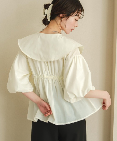 hinari（ヒナリ） ブラウス シャツ ビッグカラーブラウス レディース