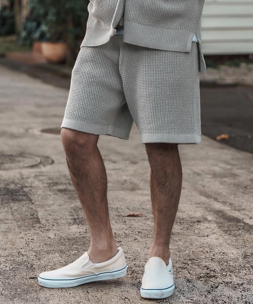 CAMBIO（カンビオ） パンツ mp13211-Waffle Cotton Knit Short Pants