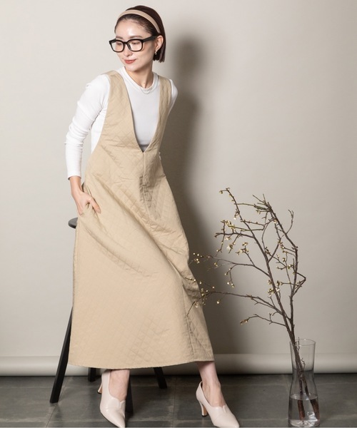 ジャンパースカート ダイヤ柄キルトの深Vジャンスカ : ZOZOTOWN Yahoo  