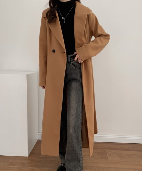 「ECLIN」 チェスターコート L グリーン レディース_画像3