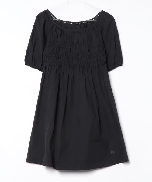 BURBERRY Blue Label バーバリーブルーレーベル半袖ワンピース BURBERRY BLUE LABEL 「BURBERRY LABEL」 刺繍半袖ワンピース 38
