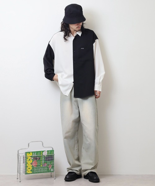 RED CAP GIRL シャツ ポリエステルルーズサイズバック刺繍シャツ
