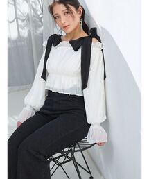 ブラウス シャツ ショルダーリボンオフショルブラウス レディース｜ZOZOTOWN Yahoo!店