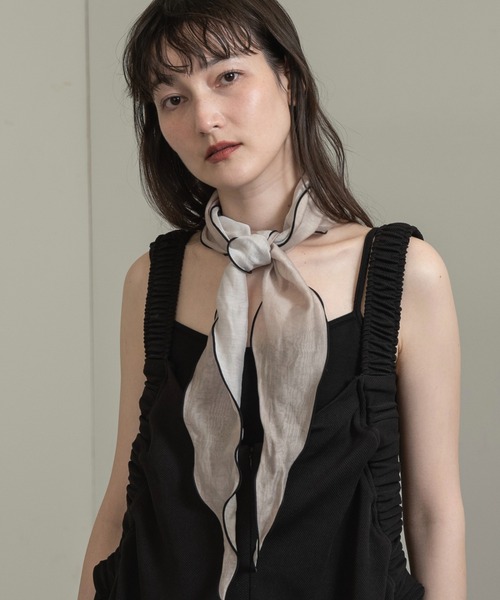 lawgy スカーフ バンダナ piping bicolor sheer scarf