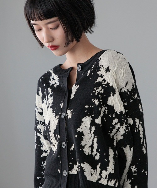 LOWRYS FARM カーディガン ボカシジャガードカーディガン 326926
