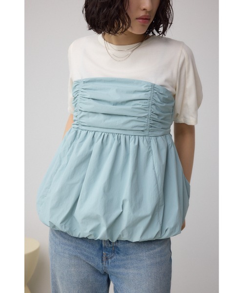 AZUL BY MOUSSY tシャツ ペプラムバルーントップス レディース
