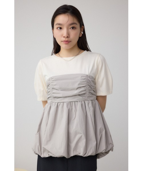 tシャツ サテンペプラムバルーンTシャツ レディース Myu tシャツ サテンペプラムバルーンTシャツ レディース