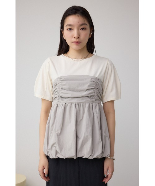 tシャツ サテンペプラムバルーンTシャツ レディース URBAN RESEARCH DOORS tシャツ ペプラムバルーンTシャツ