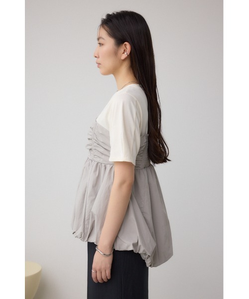tシャツ サテンペプラムバルーンTシャツ レディース Myu tシャツ サテンペプラムバルーンTシャツ レディース