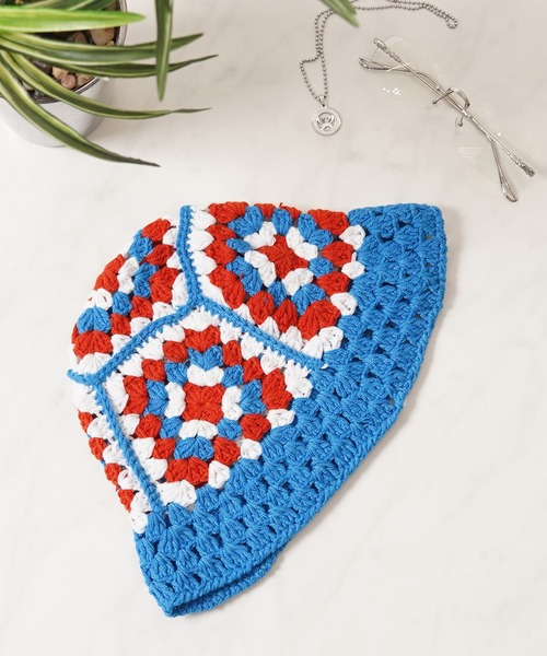 帽子 ハット カラフル クロシェハット / Colorful Crochet Hat メンズ