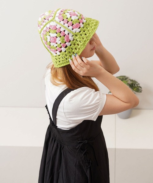 帽子 ハット カラフル クロシェハット / Colorful Crochet Hat メンズ