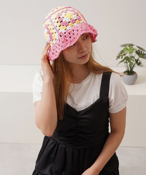 帽子 ハット カラフル クロシェハット / Colorful Crochet Hat メンズ