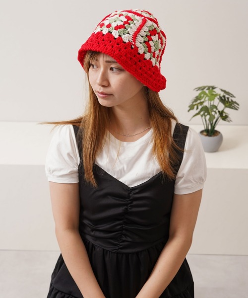 帽子 ハット カラフル クロシェハット / Colorful Crochet Hat メンズ