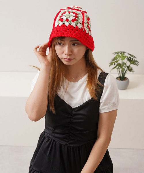 帽子 ハット カラフル クロシェハット / Colorful Crochet Hat メンズ