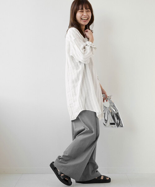 「JOURNAL STANDARD relume」 長袖シャツ FREE ブルー レディース JOURNAL STANDARD relume 「JOURNAL relume」 長袖ブラウス FREE