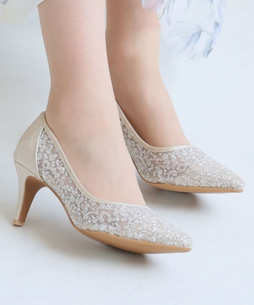 jurer パンプス キラキラグリッターチュールパンプス : ZOZOTOWN Yahoo