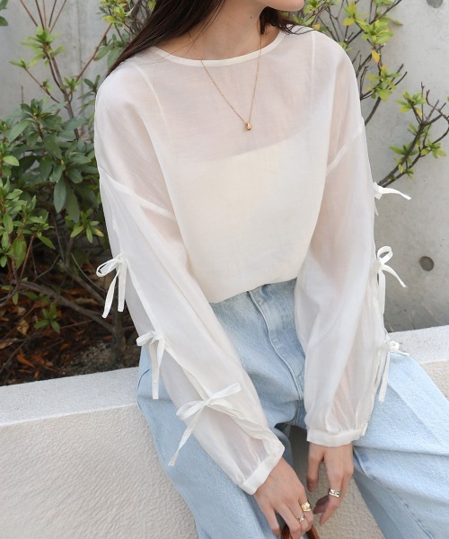 「Bab」 長袖ブラウス M アイボリー レディース_画像3