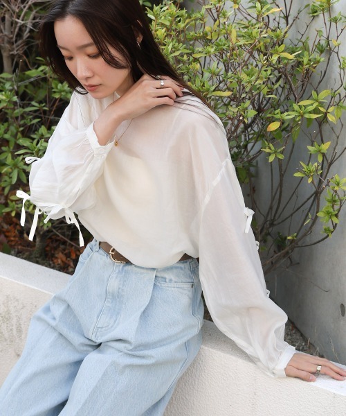 「Bab」 長袖ブラウス M アイボリー レディース_画像4
