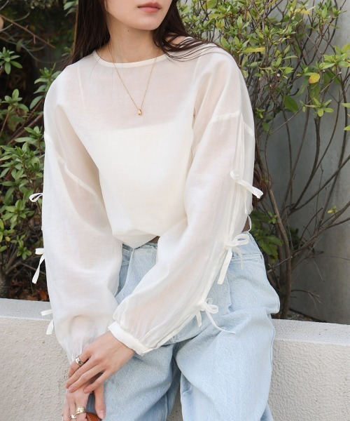 「Bab」 長袖ブラウス M アイボリー レディース_画像6
