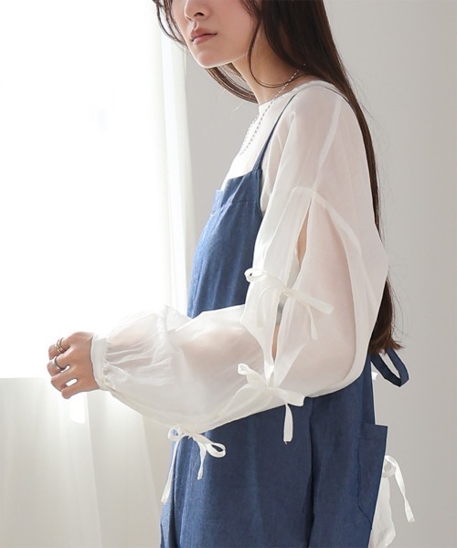 「Bab」 長袖ブラウス M アイボリー レディース_画像8