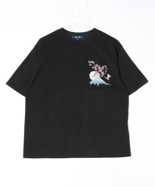 8（eight） tシャツ 和柄刺繍Tシャツ（富士見桜柄） メンズ