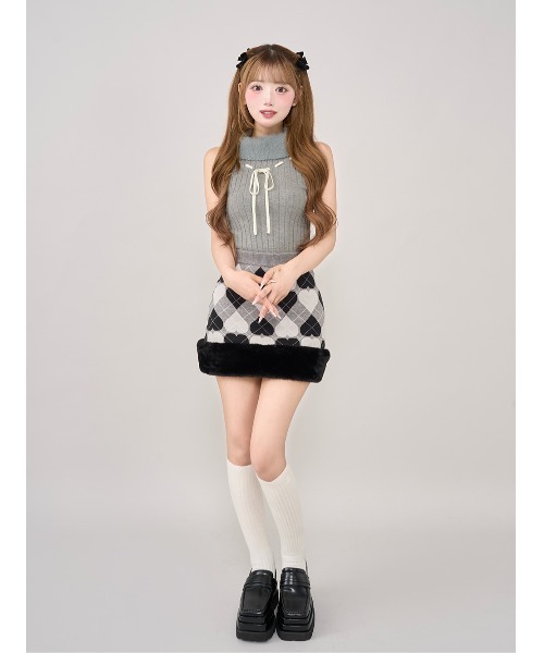 Darich セットアップ アーガイルハートチェックニット