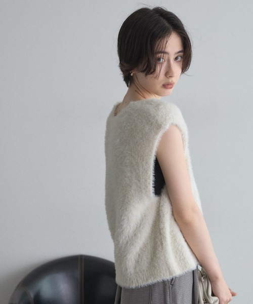 &. NOSTALGIA ベスト ジレ 「ZOZO限定」シャギーニットベスト