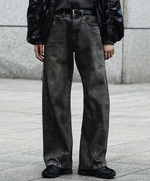 WYM LIDNM 「WYM LIDNM」 加工デニムパンツ M グレー メンズ