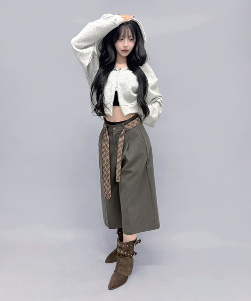 FOUNDOUR チノパンツ size2 FOLLOWIN（フォロウィン） チノパン 2color/チェックベルトデザイン