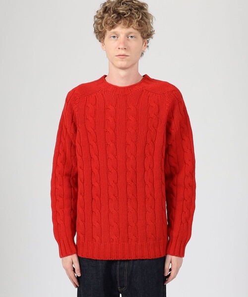 INVERALLAN / ケーブルニット・セーター(厚手)/38/ウール/CRM INVERALLAN（インバーアラン） セーター ニット ウールケーブル クルー