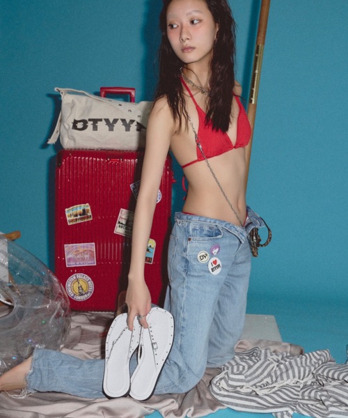 「DTYYPE」 フラットサンダル LARGE ブラック レディース_画像7