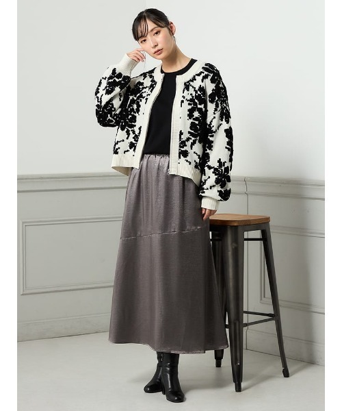 ブルゾン アウター 「WEB限定」フラワーモールノーカラーブルゾン