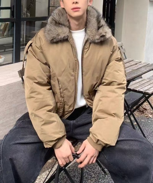 FreeZone ブルゾン アウター オーバーサイズファー付きMA-1ブルゾン