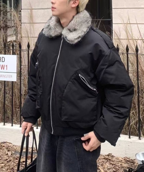FreeZone ブルゾン アウター オーバーサイズファー付きMA-1ブルゾン