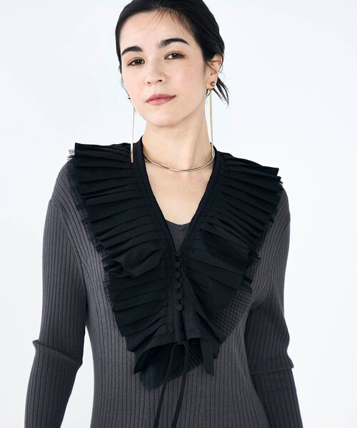 NOLLEY'S（ノーリーズ） マフラー ストール タフタ＆チュールプリーツ