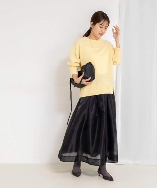 ノーリーズフレアスカート オーガンジー新品、値札付き NOLLEY'S（ノーリーズ） スカート ウォッシャブルオーガンジーフレア