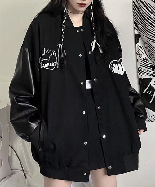 「DEVICE」 「fashion」スタジャン FREE ブラック レディース_画像2