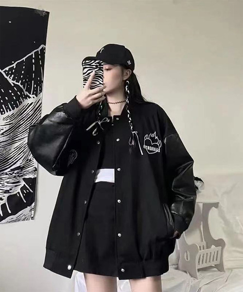 「DEVICE」 「fashion」スタジャン FREE ブラック レディース_画像3