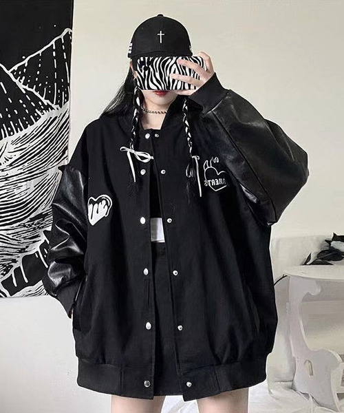 「DEVICE」 「fashion」スタジャン FREE ブラック レディース_画像9