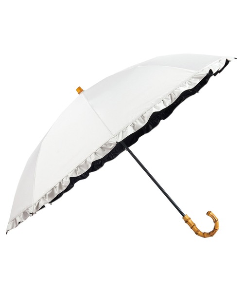 折りたたみ傘 最強の日傘「UVO」 折りたたみ2段 親骨55cm フリル Wpc. レディースの画像
