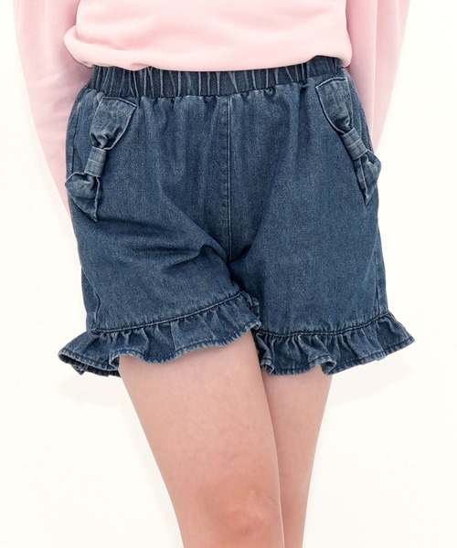 Bee des Bee パンツ デニムフリルショートパンツ キッズ 子供服 女の子